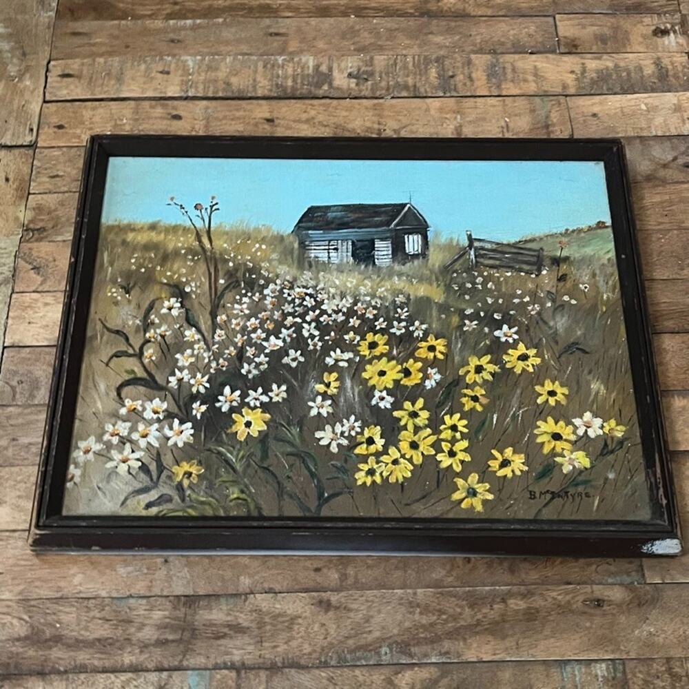 Yellow & White Wildflower Field Painting by Unknown Artist